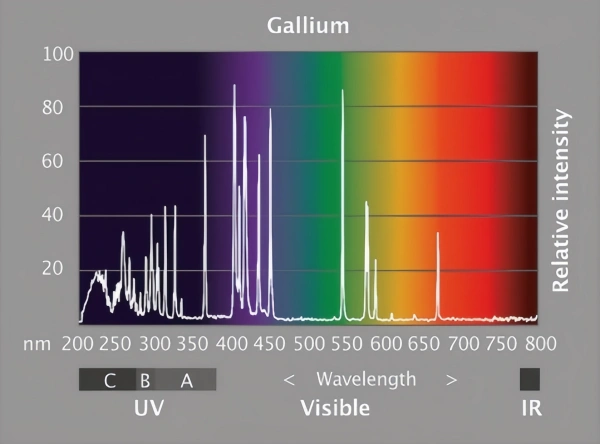 Phổ quang đèn Metal Halide (Gallium) từ UV đến IR - uvcuringvn